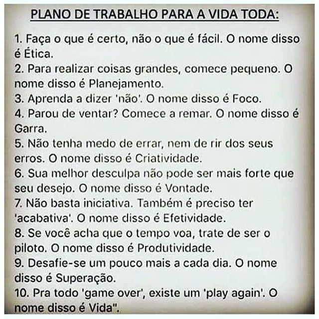 plano de trabalho para a vida toda