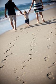 Família na praia