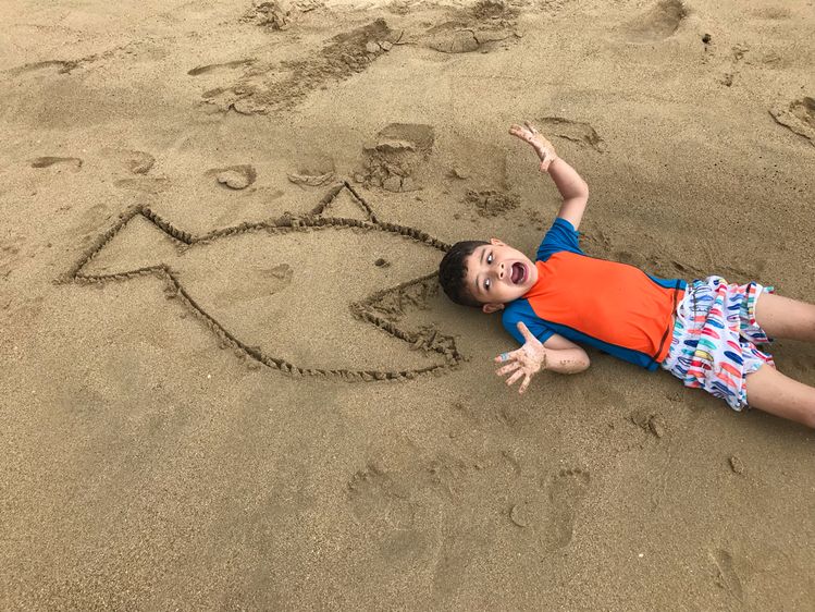 Foto divertida na praia