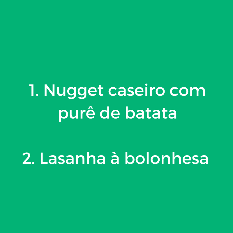 refeições para uma semana