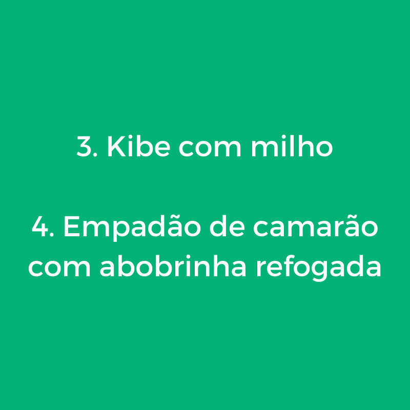 refeições para uma semana