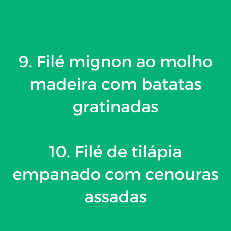 refeições para uma semana